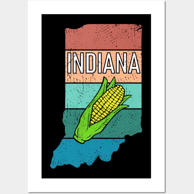 Indiana Hoosier Corn State Outline Wall Art by Downtown Rose